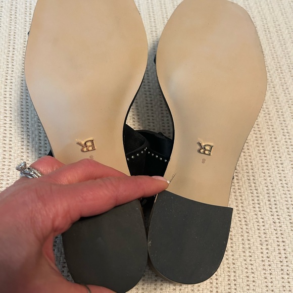 Banana Republic women's Daze Suede Sandal Black with silver studs US 8 NEW - Picture 3 of 4